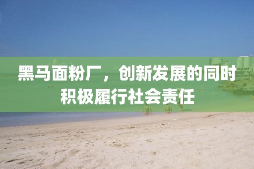 黑馬面粉廠(chǎng)，創(chuàng)新發(fā)展的同時(shí)積極履行社會(huì)責(zé)任