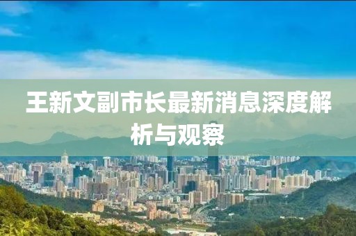 王新文副市長(zhǎng)最新消息深度解析與觀察