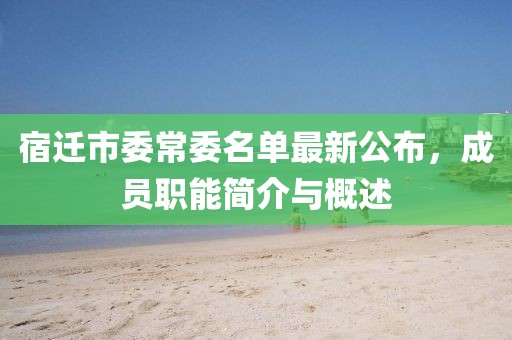 宿遷市委常委名單最新公布，成員職能簡(jiǎn)介與概述