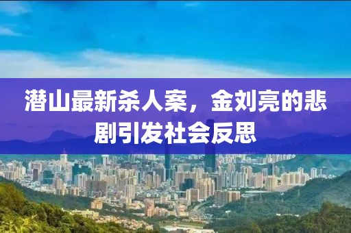 潛山最新殺人案，金劉亮的悲劇引發(fā)社會反思