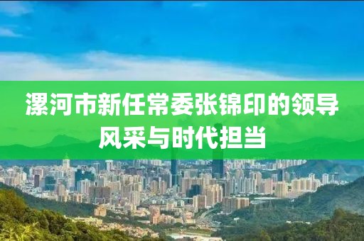 漯河市新任常委張錦印的領(lǐng)導(dǎo)風(fēng)采與時(shí)代擔(dān)當(dāng)