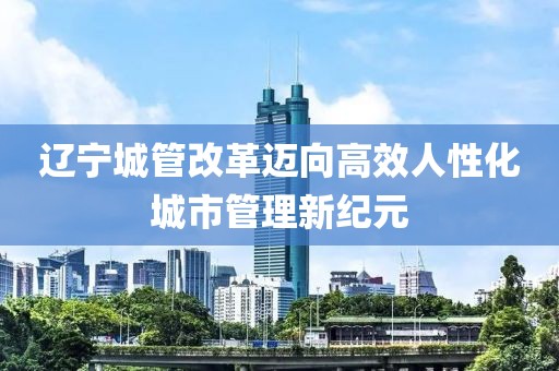 遼寧城管改革邁向高效人性化城市管理新紀(jì)元