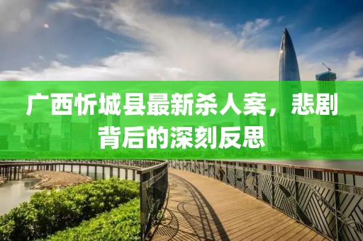 廣西忻城縣最新殺人案，悲劇背后的深刻反思