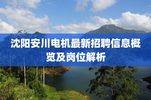 沈陽安川電機(jī)最新招聘信息概覽及崗位解析