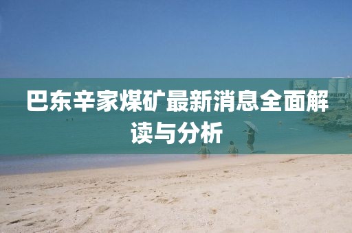 巴東辛家煤礦最新消息全面解讀與分析