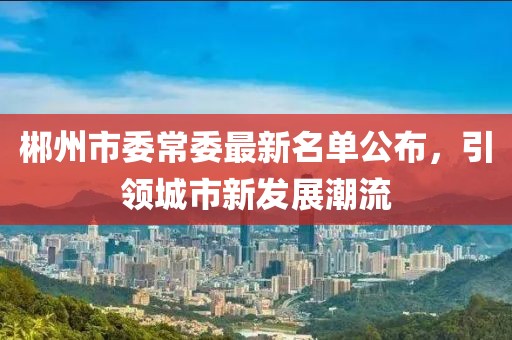 郴州市委常委最新名單公布，引領(lǐng)城市新發(fā)展潮流