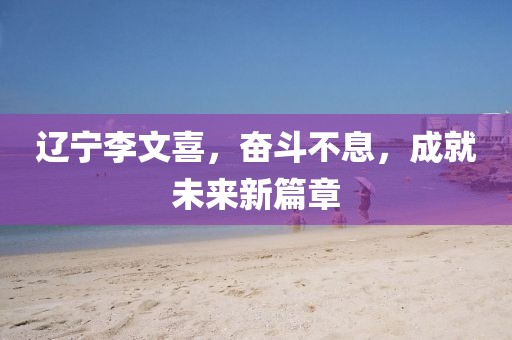 遼寧李文喜，奮斗不息，成就未來新篇章