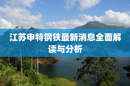 江蘇申特鋼鐵最新消息全面解讀與分析