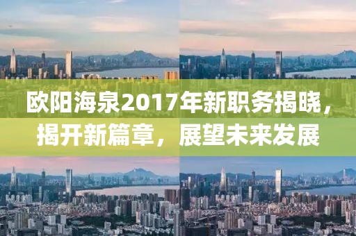 歐陽海泉2017年新職務(wù)揭曉，揭開新篇章，展望未來發(fā)展