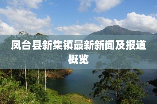 鳳臺(tái)縣新集鎮(zhèn)最新新聞及報(bào)道概覽
