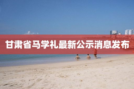 甘肅省馬學禮最新公示消息發(fā)布