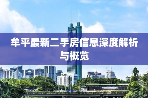 牟平最新二手房信息深度解析與概覽