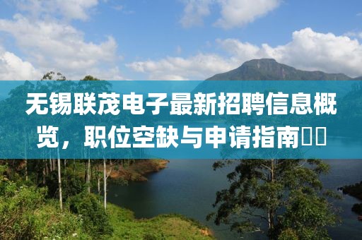 無(wú)錫聯(lián)茂電子最新招聘信息概覽，職位空缺與申請(qǐng)指南??