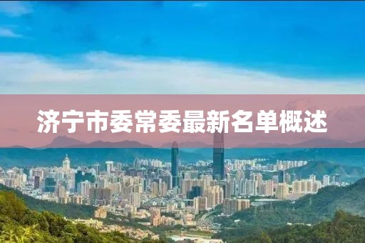 濟(jì)寧市委常委最新名單概述