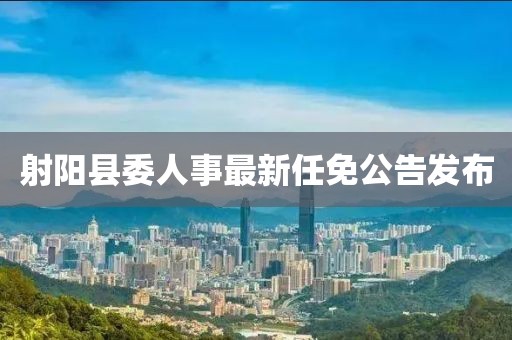 射陽縣委人事最新任免公告發(fā)布