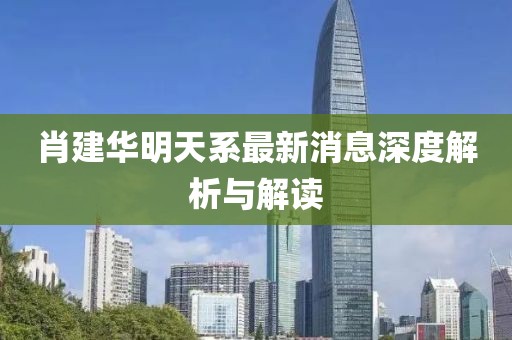 肖建華明天系最新消息深度解析與解讀