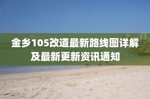金鄉(xiāng)105改道最新路線圖詳解及最新更新資訊通知