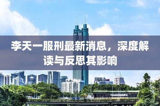 李天一服刑最新消息，深度解讀與反思其影響