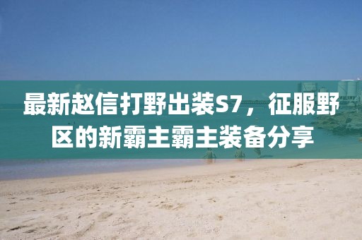 最新趙信打野出裝S7，征服野區(qū)的新霸主霸主裝備分享
