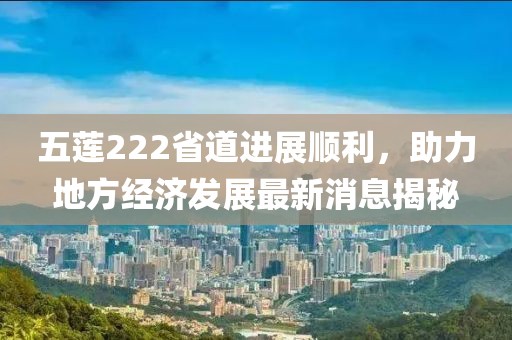 五蓮222省道進(jìn)展順利，助力地方經(jīng)濟(jì)發(fā)展最新消息揭秘