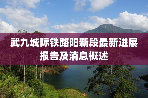 武九城際鐵路陽(yáng)新段最新進(jìn)展報(bào)告及消息概述