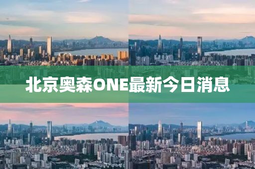 北京奧森ONE最新今日消息