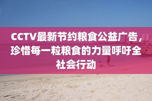 CCTV最新節(jié)約糧食公益廣告，珍惜每一粒糧食的力量呼吁全社會(huì)行動(dòng)