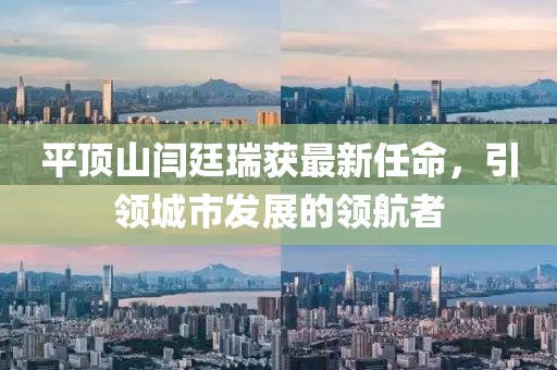 平頂山閆廷瑞獲最新任命，引領(lǐng)城市發(fā)展的領(lǐng)航者
