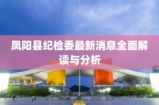 鳳陽縣紀(jì)檢委最新消息全面解讀與分析