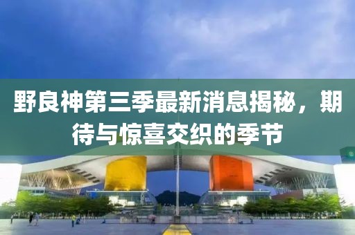野良神第三季最新消息揭秘，期待與驚喜交織的季節(jié)