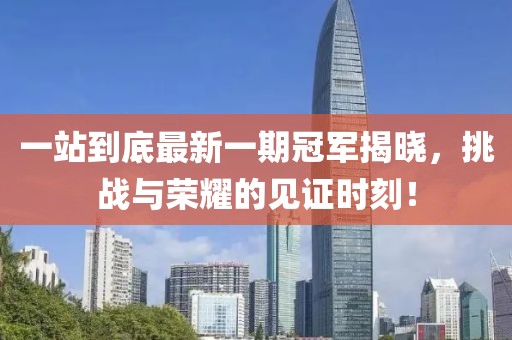 一站到底最新一期冠軍揭曉，挑戰(zhàn)與榮耀的見證時刻！