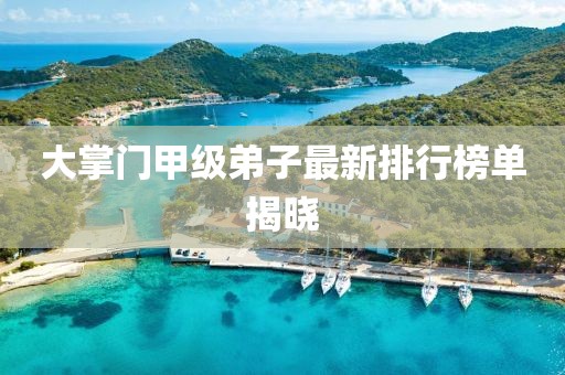 大掌門甲級弟子最新排行榜單揭曉