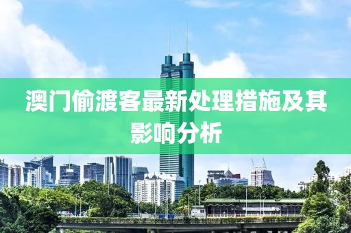 澳門偷渡客最新處理措施及其影響分析