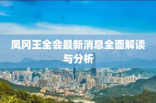 鳳岡王全會(huì)最新消息全面解讀與分析