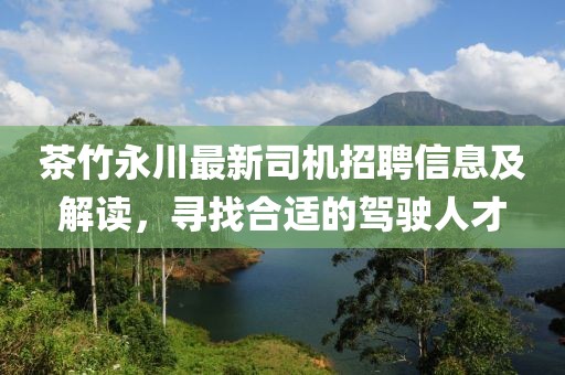 茶竹永川最新司機招聘信息及解讀，尋找合適的駕駛人才