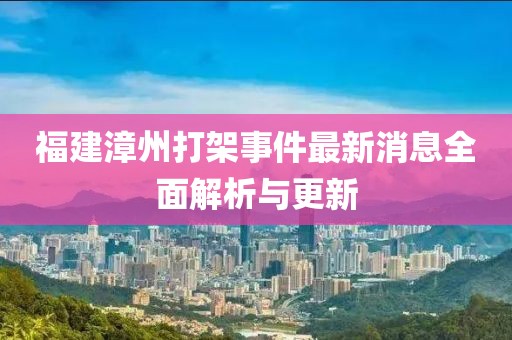 福建漳州打架事件最新消息全面解析與更新