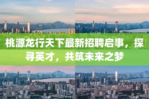 桃源龍行天下最新招聘啟事，探尋英才，共筑未來之夢