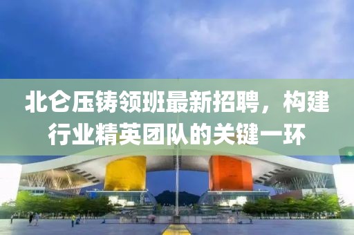 北侖壓鑄領(lǐng)班最新招聘，構(gòu)建行業(yè)精英團(tuán)隊(duì)的關(guān)鍵一環(huán)