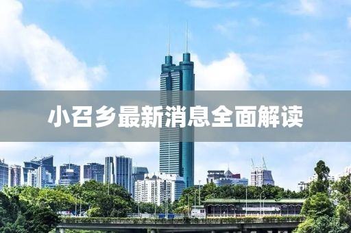 小召鄉(xiāng)最新消息全面解讀