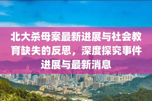 北大殺母案最新進(jìn)展與社會(huì)教育缺失的反思，深度探究事件進(jìn)展與最新消息