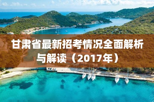 甘肅省最新招考情況全面解析與解讀（2017年）