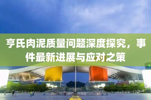 亨氏肉泥質(zhì)量問題深度探究，事件最新進(jìn)展與應(yīng)對之策