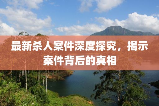 最新殺人案件深度探究，揭示案件背后的真相