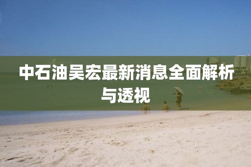 中石油吳宏最新消息全面解析與透視