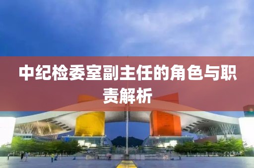 中紀(jì)檢委室副主任的角色與職責(zé)解析