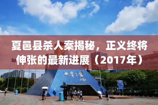 夏邑縣殺人案揭秘，正義終將伸張的最新進展（2017年）