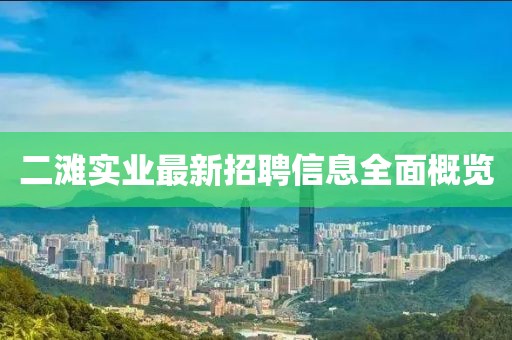 二灘實(shí)業(yè)最新招聘信息全面概覽