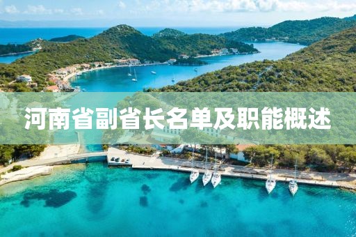 河南省副省長名單及職能概述
