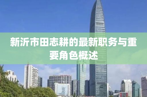 新沂市田志耕的最新職務(wù)與重要角色概述