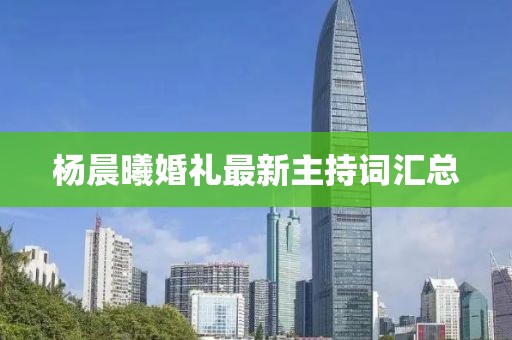 楊晨曦婚禮最新主持詞匯總